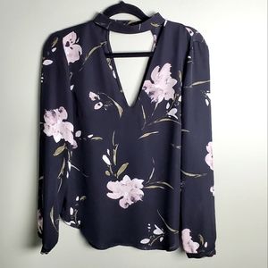Dynamite Black Printed Blouse Size Small